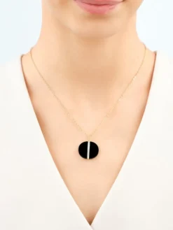 Naszyjnik z mosiądzu pozłacany z agatem i cyrkoniami