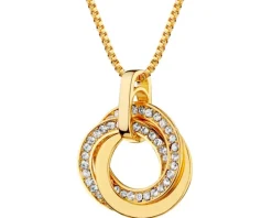 Naszyjnik z mosiądzu pozłacany ze szklanymi detalami