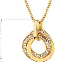 Naszyjnik z mosiądzu pozłacany ze szklanymi detalami