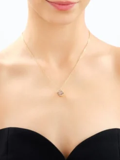 Naszyjnik z mosiądzu pozłacany z agatem