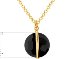 Naszyjnik z mosiądzu pozłacany z onyksem