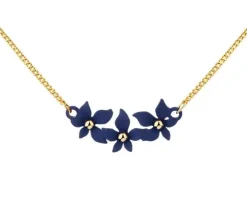 Naszyjnik z mosiądzu pozłacany - kwiaty
