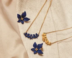 Naszyjnik z mosiądzu pozłacany - kwiaty