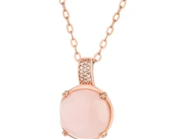 Naszyjnik z mosiądzu pozłacany z kwarcem i cyrkoniami