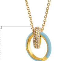 Naszyjnik z mosiądzu pozłacany z cyrkoniami i emalią