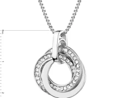 Naszyjnik z mosiądzu rodowany ze szklanymi detalami