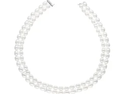 Naszyjnik z perłami, diamentami i elementami białego złota - próba 585