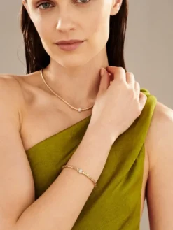 Naszyjnik z różowego i białego złota z brylantami - 0,19 ct - próba 750