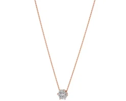 Naszyjnik z różowego i białego złota z brylantami - 0,22 ct - próba 585