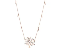 Naszyjnik z różowego złota z diamentami - drzewko - 0,01 ct - próba 375