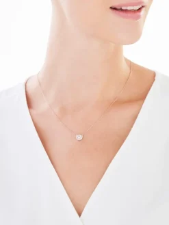 Naszyjnik z różowego złota z diamentami i morganitem - próba 375