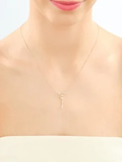 Naszyjnik z różowego złota z diamentami - 0,09 ct - próba 585