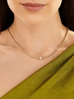 Naszyjnik z żółtego i białego złota z brylantami - 0,19 ct - próba 750