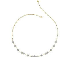 Naszyjnik z żółtego i białego złota z brylantami - 45 cm - 2,00 ct - próba 585