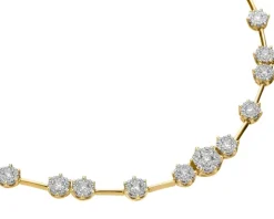 Naszyjnik z żółtego i białego złota z brylantami - 45 cm - 2,00 ct - próba 585