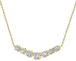 Naszyjnik z żółtego i białego złota z brylantami - 0,48 ct - próba 585