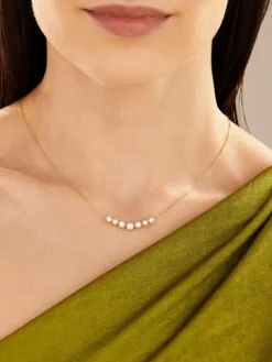 Naszyjnik z żółtego i białego złota z brylantami - 0,48 ct - próba 585