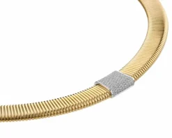 Naszyjnik z żółtego i białego złota z brylantami - 45 cm - 0,54 ct - próba 750