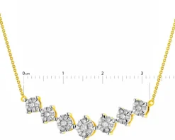 Naszyjnik z żółtego i białego złota z brylantami - 0,39 ct - próba 585