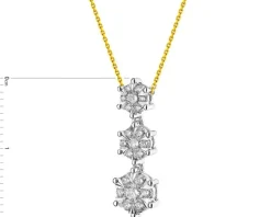 Naszyjnik z żółtego i białego złota z brylantami - 0,37 ct - próba 585