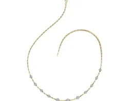 Naszyjnik z żółtego i białego złota z brylantami - 0,88 ct - próba 585