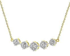 Naszyjnik z żółtego i białego złota z brylantami - 0,70 ct - próba 585