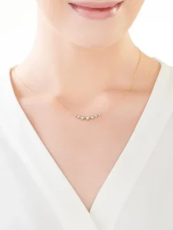 Naszyjnik z żółtego i białego złota z brylantami - 0,33 ct - próba 585