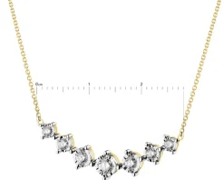 Naszyjnik z żółtego i białego złota z brylantami - 0,33 ct - próba 585
