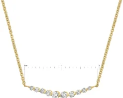 Naszyjnik z żółtego złota z brylantami - 0,15 ct - próba 585