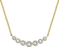 Naszyjnik z żółtego złota z brylantami - 0,12 ct - próba 585