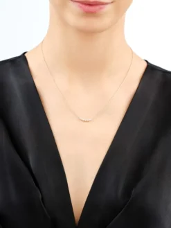 Naszyjnik z żółtego złota z brylantami - 0,12 ct - próba 585