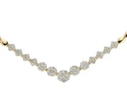 Naszyjnik z żółtego złota z brylantami - 0,85 ct - próba 585