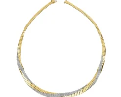 Naszyjnik z żółtego złota z brylantami - 45 cm - 2,37 ct - próba 585