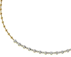 Naszyjnik z żółtego złota z brylantami - 45 cm - 0,35 ct - próba 585