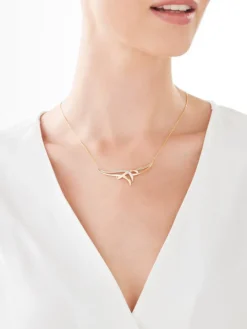 Naszyjnik z żółtego złota z brylantami - 0,20 ct - próba 375