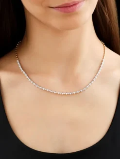 Naszyjnik z żółtego złota z brylantami - 43 cm - 0,87 ct - próba 585