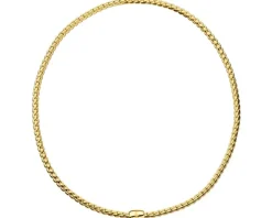 Naszyjnik z żółtego złota z brylantem - 40 cm - 0,01 ct - próba 750