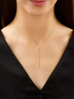 Naszyjnik z żółtego złota z brylantami - 0,52 ct - próba 750