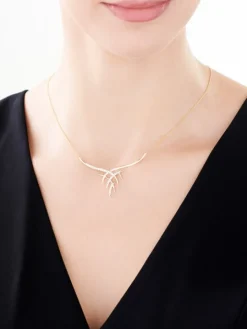 Naszyjnik z żółtego złota z brylantami - 0,35 ct - próba 585