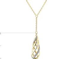 Naszyjnik z żółtego złota z brylantem - 0,003 ct - próba 375