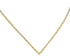 Naszyjnik z żółtego złota z brylantami - 43 cm - 0,27 ct - próba 585