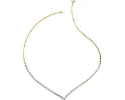 Naszyjnik z żółtego złota z brylantami - 42 cm - 2,06 ct - próba 750