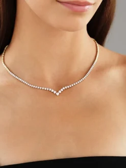 Naszyjnik z żółtego złota z brylantami - 42 cm - 2,06 ct - próba 750