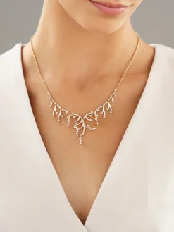 Naszyjnik z żółtego złota z brylantami - 1,01 ct - próba 585