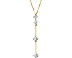 Naszyjnik z żółtego złota z brylantami - 0,27 ct - próba 585