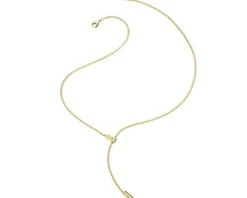 Naszyjnik z żółtego złota z brylantami - 0,11 ct - próba 750