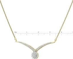 Naszyjnik z żółtego złota z diamentami - 0,12 ct - próba 585