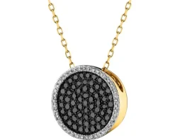 Naszyjnik z żółtego złota z diamentami - 0,32 ct - próba 585