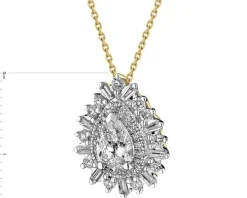 Naszyjnik z żółtego złota z diamentami - SI1/H - 0,85 ct - próba 585