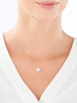 Naszyjnik z żółtego złota z diamentami - 0,25 ct - próba 585